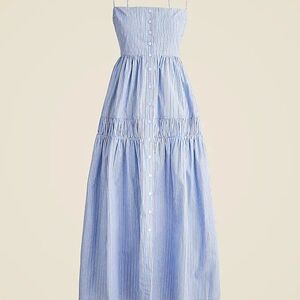 J. Crew Blue Smocked Tiered Sundress